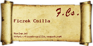 Ficzek Csilla névjegykártya